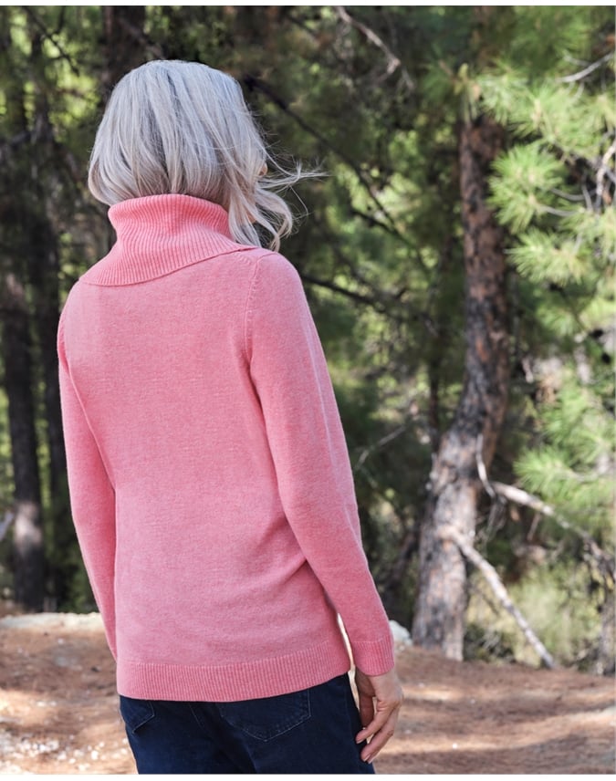 Cashmere And Merino Long Sleeve Cowl Neck Sweater