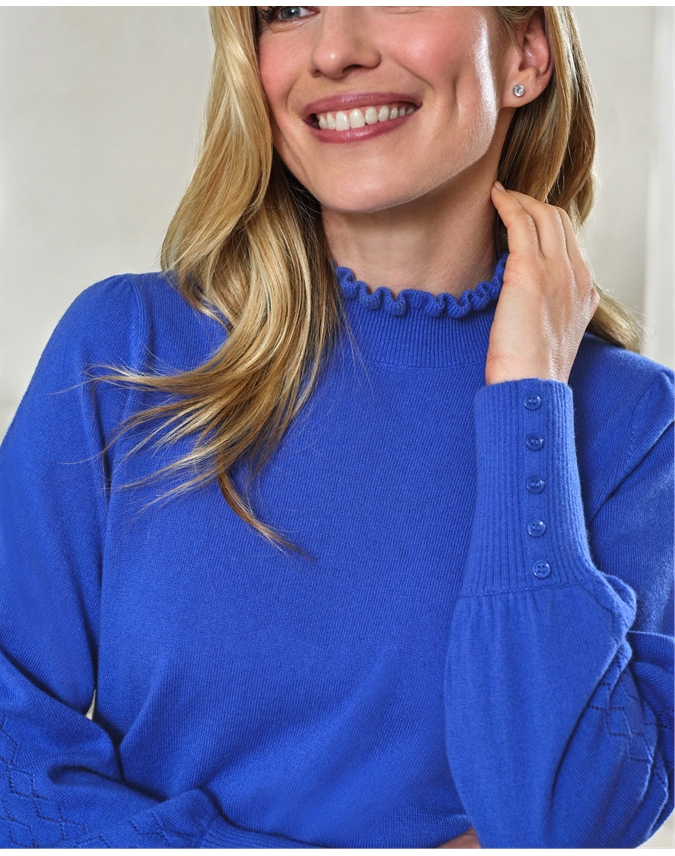 Women's Short sleeve pointelle cashmere sweater