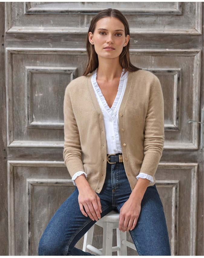 Cashmere V Neck Cardigan