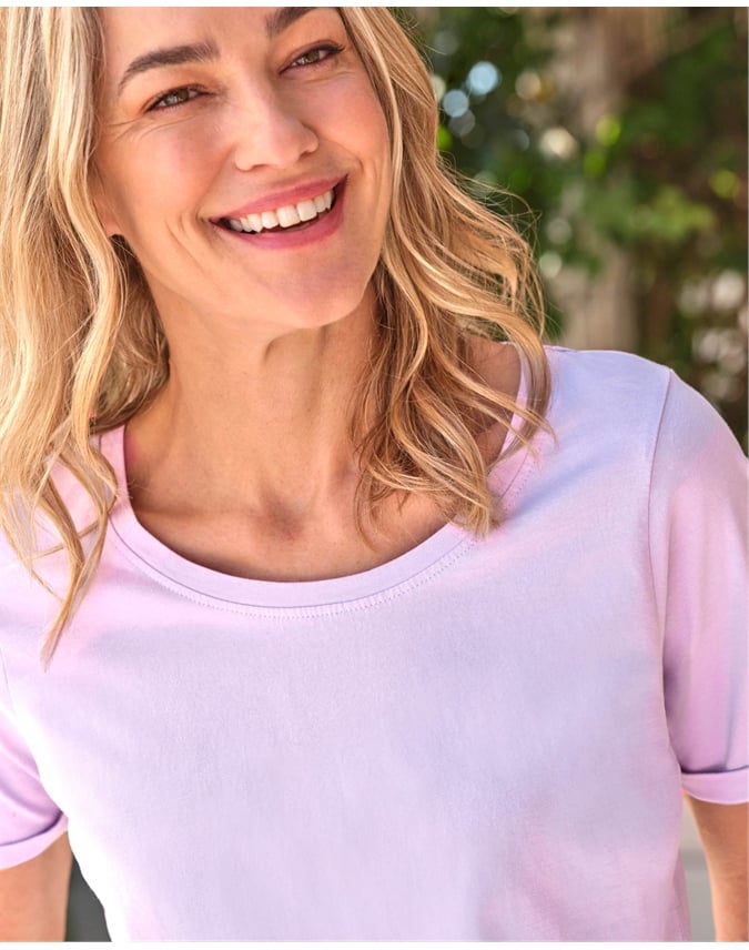 Organic Cotton Scoop Neck Top