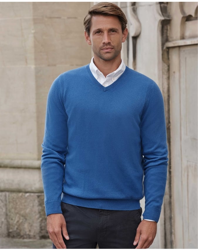 Mens Cashmere V Sweater