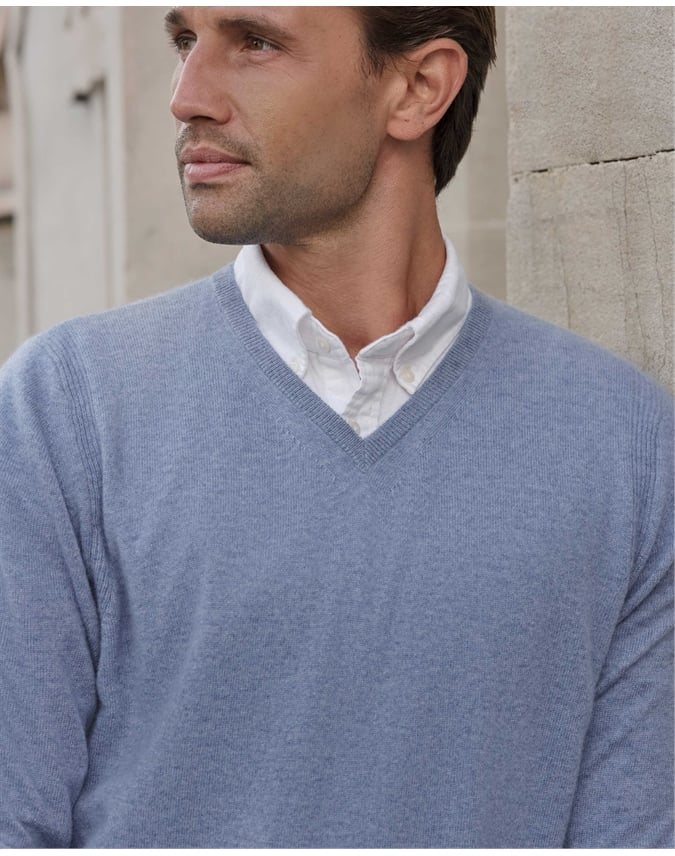 Mens Cashmere V Sweater