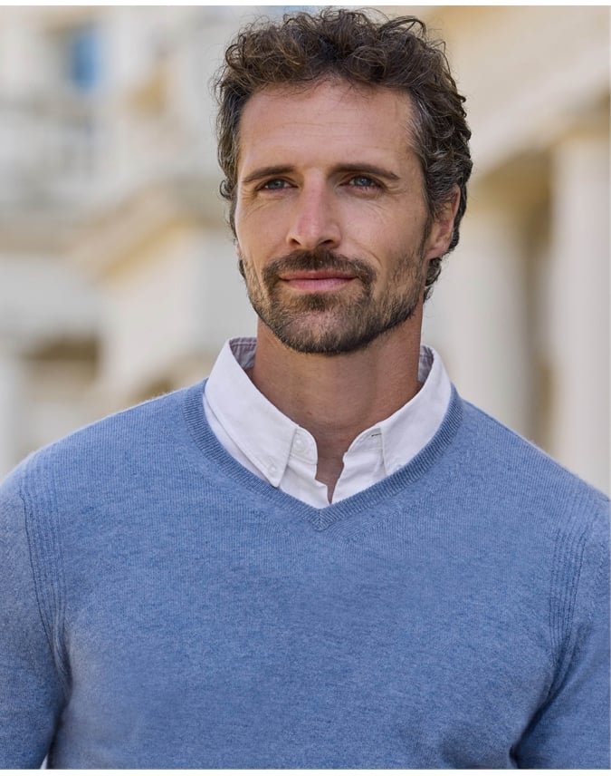 Mens Cashmere V Sweater