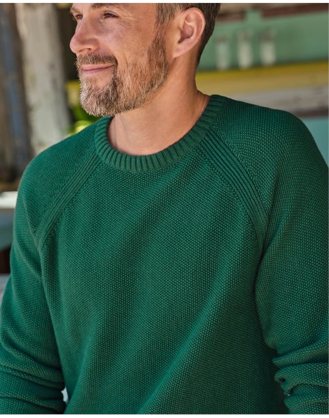 Moss Stitch Essential Crew Neck Sweater