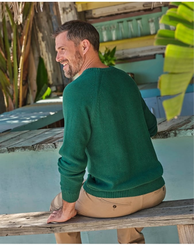 Moss Stitch Essential Crew Neck Sweater