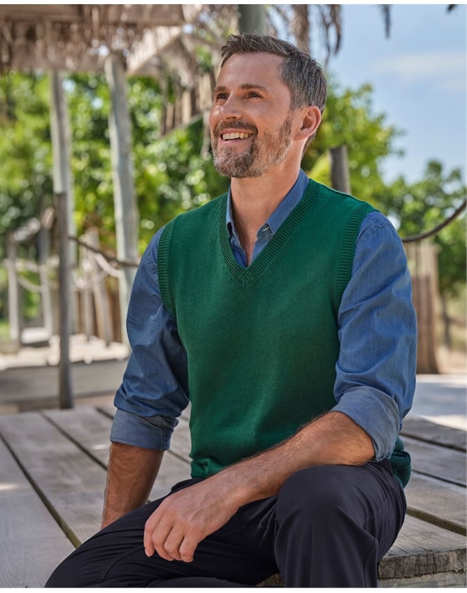 Essential Cotton V Neck Vest