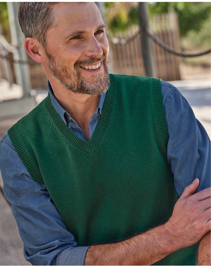 Essential Cotton V Neck Vest