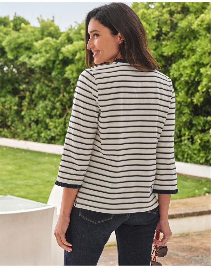 Micro Frill Stripe Top