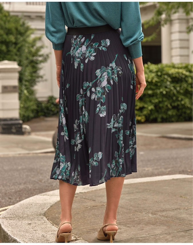 Pleat Midi Skirt