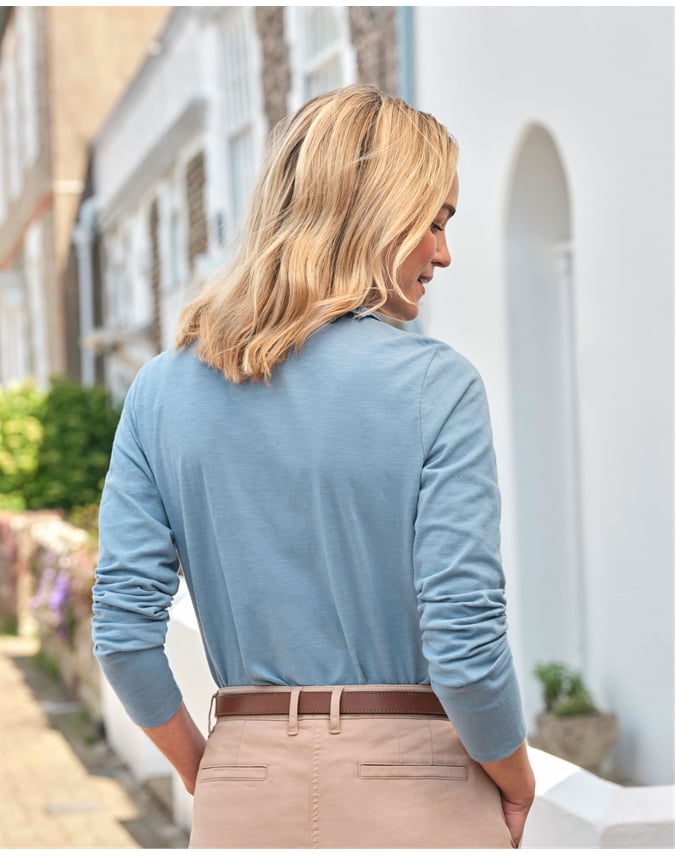 Frill Collar Popper Detail Top