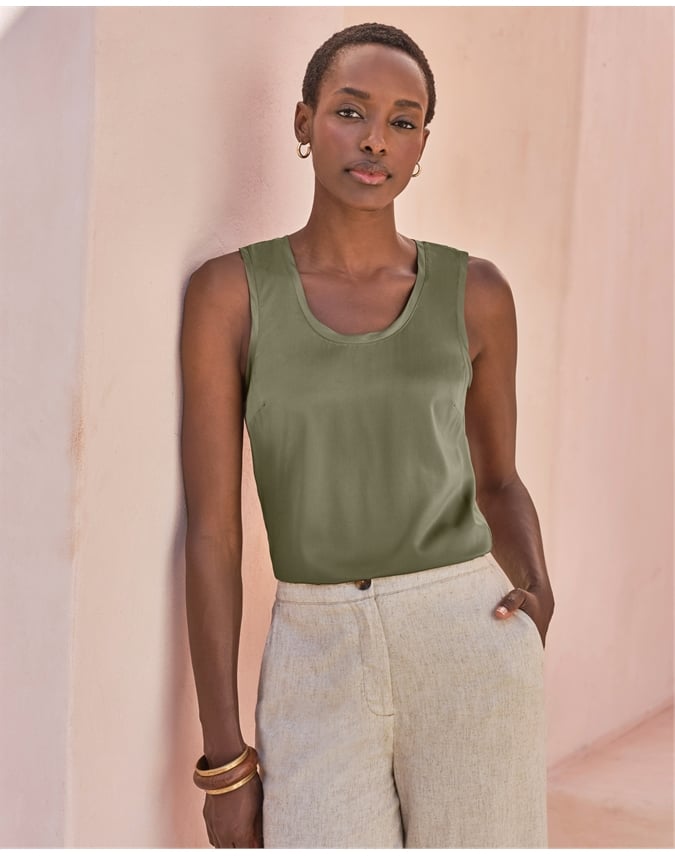 Silk Front Jersey Vest