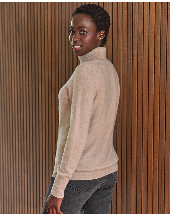 Womens Cashmere Polo Neck Sweater