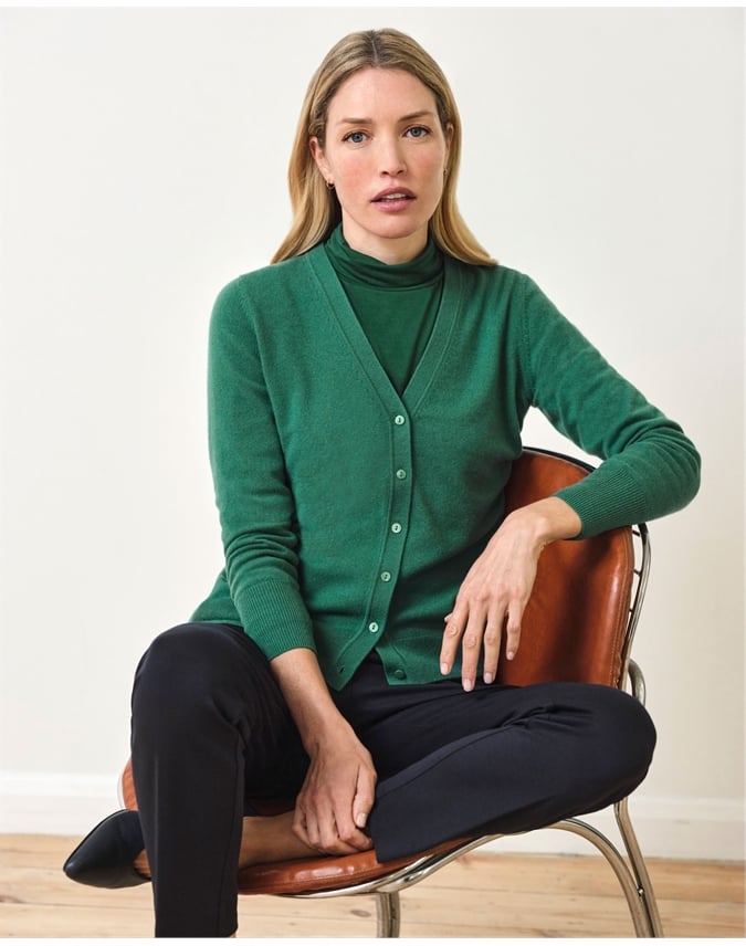 Cashmere V Neck Cardigan