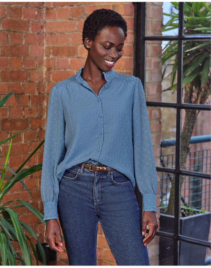 Printed Blouse With Trim