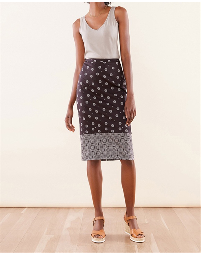 Foulard Border Print | Pencil Skirt | Pure Collection