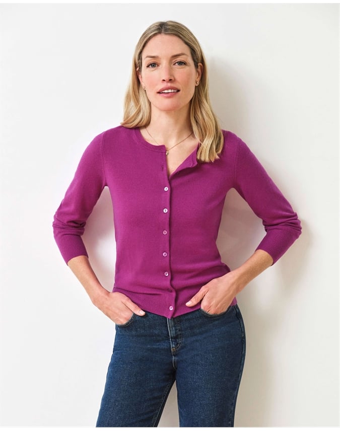 Cashmere Crew Neck Cardigan