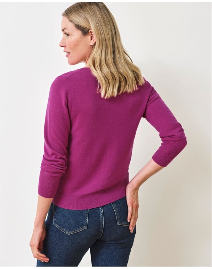 Cashmere Crew Neck Cardigan