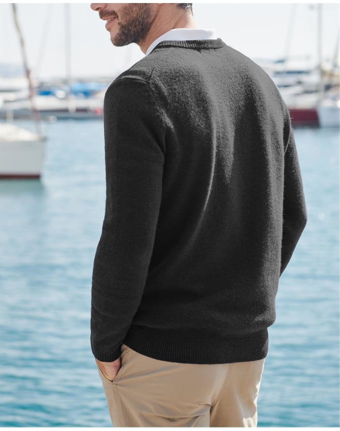 Mens Lambswool V Neck Sweater