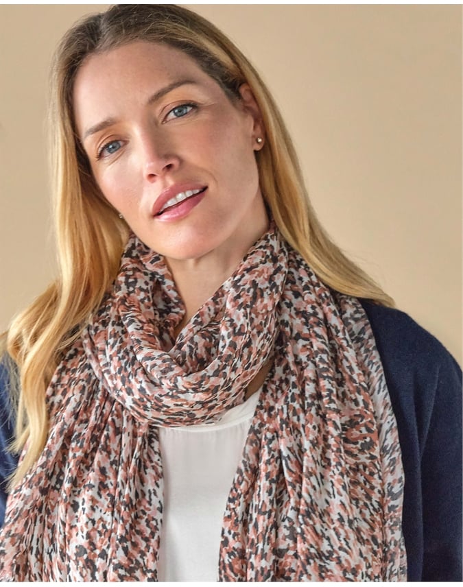 Silk Blend Printed Scarf