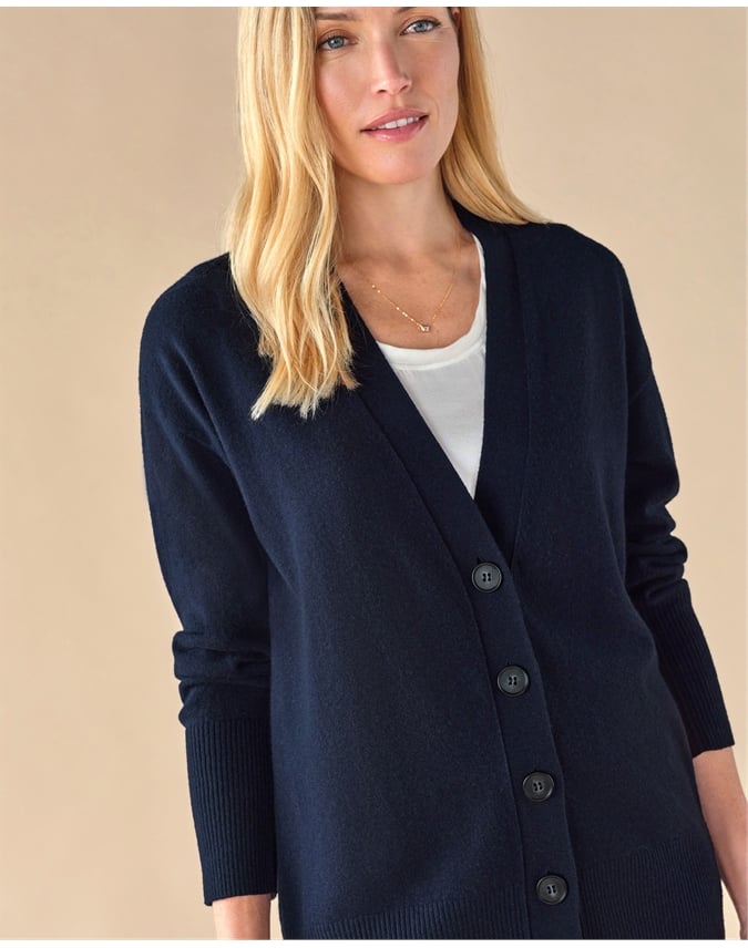 Pure Cashmere Boyfriend Cardigan
