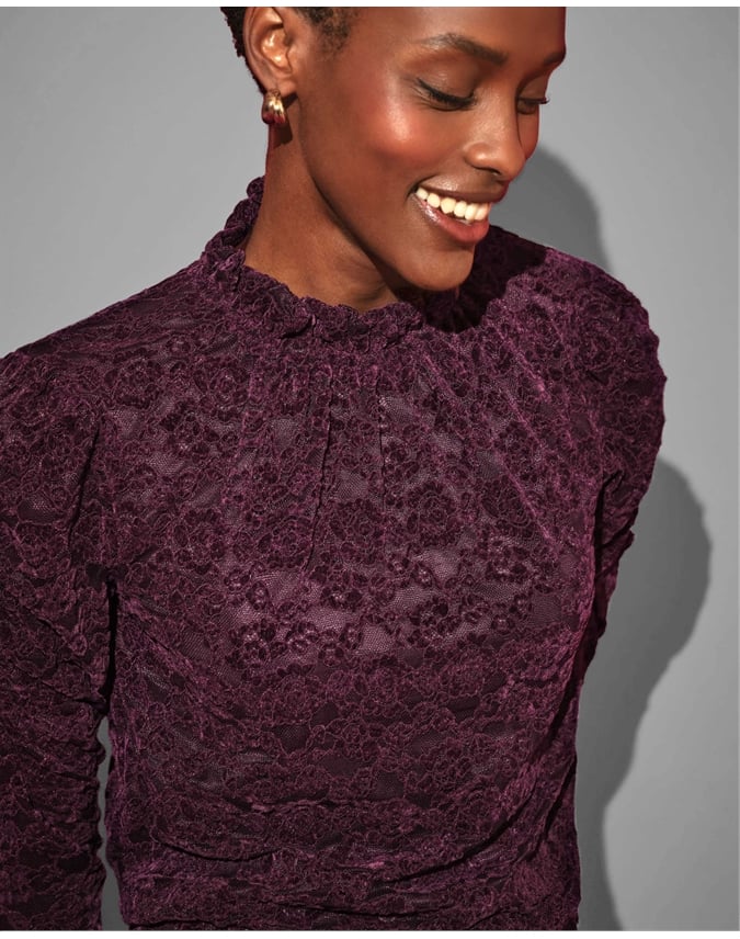 All Over Lace Jersey Top