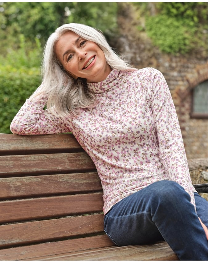 Jersey Slim Turtle Neck Top