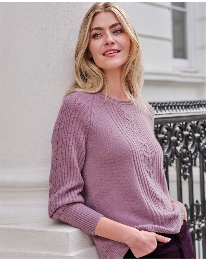 Cashmere Lofty Cable Sweater