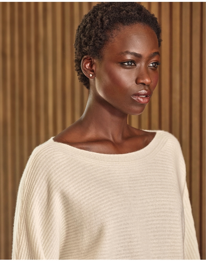 Soft White Cashmere Boat Neck Jumper Pure Collection