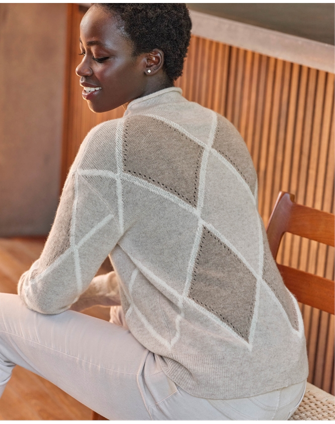 Gassatto Cashmere Argyle Intarsia Sweater