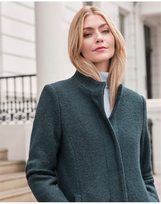 Boucle wool coat on sale