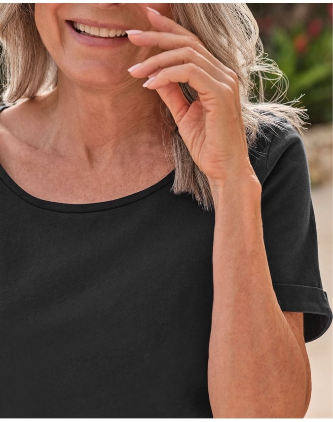 Organic Cotton Scoop Neck Top