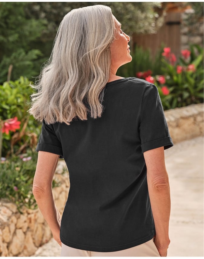 Organic Cotton Scoop Neck Top
