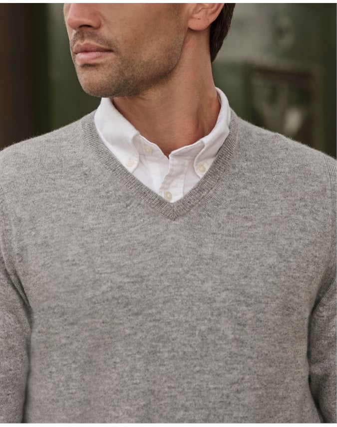 Mens Cashmere V Sweater