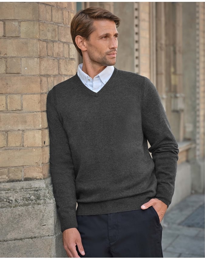Mens Cashmere V Sweater