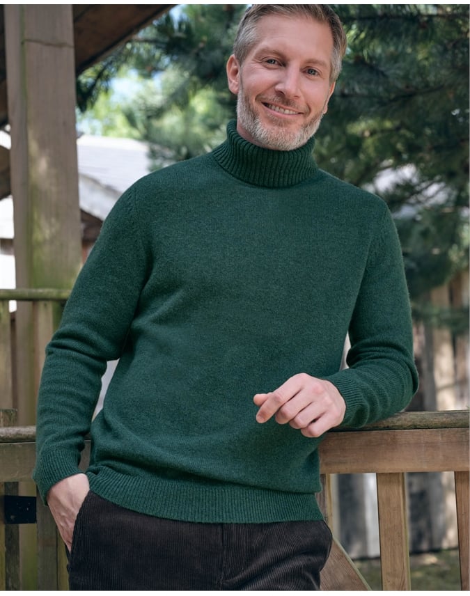 Mens Lambswool Turtle Neck Sweater