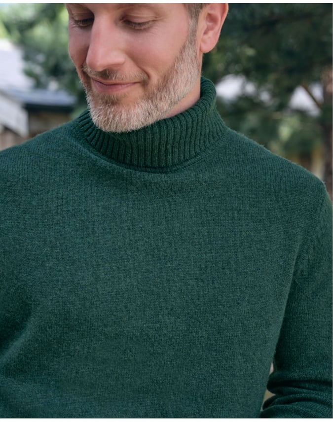 Mens Lambswool Turtle Neck Sweater