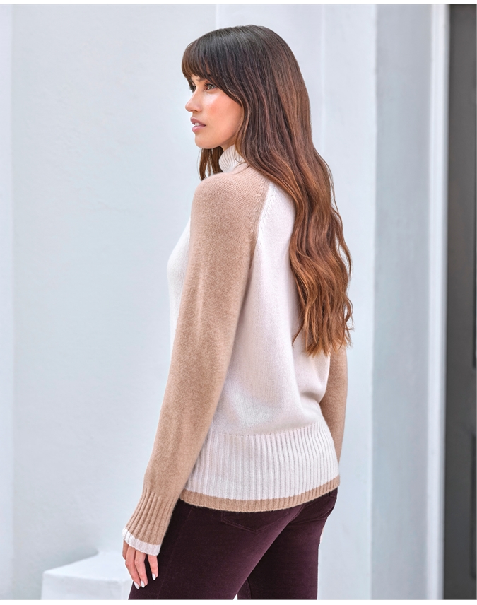 Cashmere Lofty Color Block Sweater