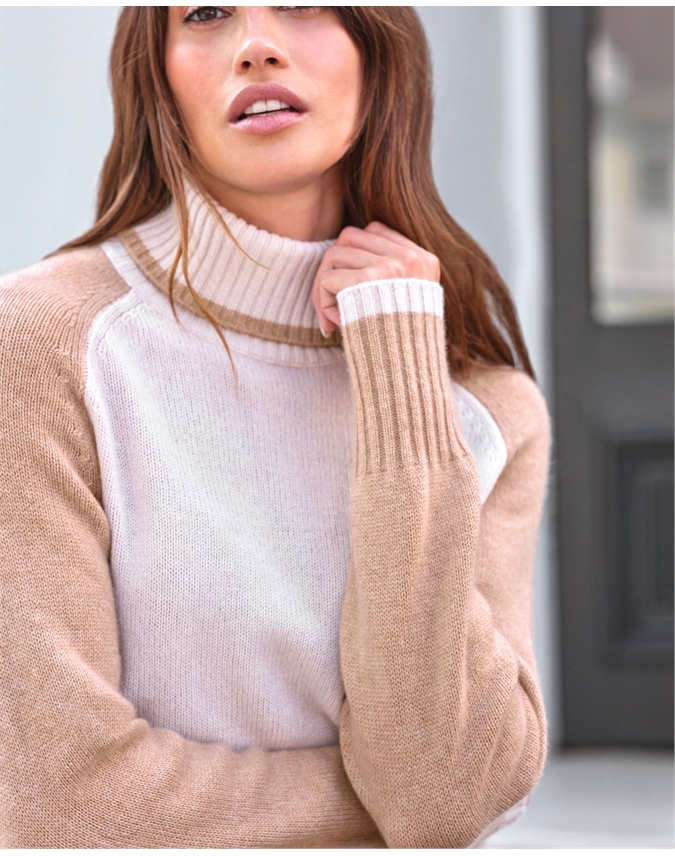 Cashmere Lofty Color Block Sweater