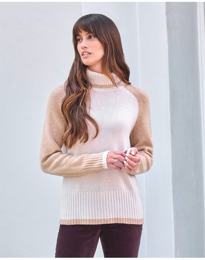 Cashmere Lofty Color Block Sweater