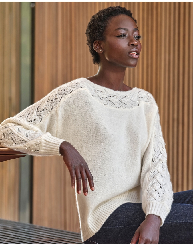 Pearl detail sweater hotsell