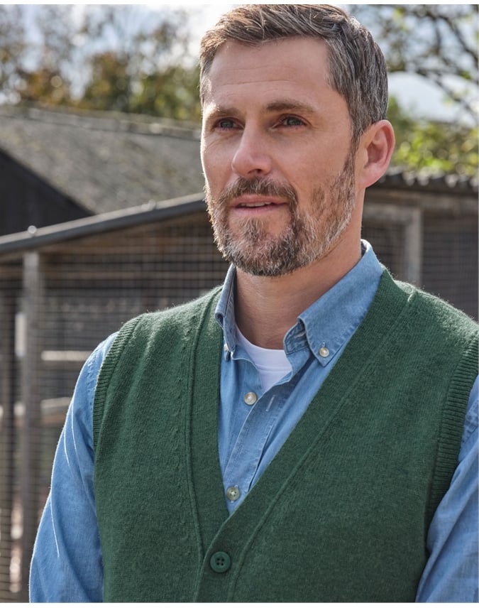 Mens Lambswool Vest