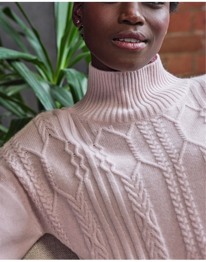 Luxury Cashmere Trellis Cable Sweater