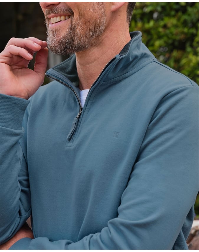 Cotton Half Zip Sweater