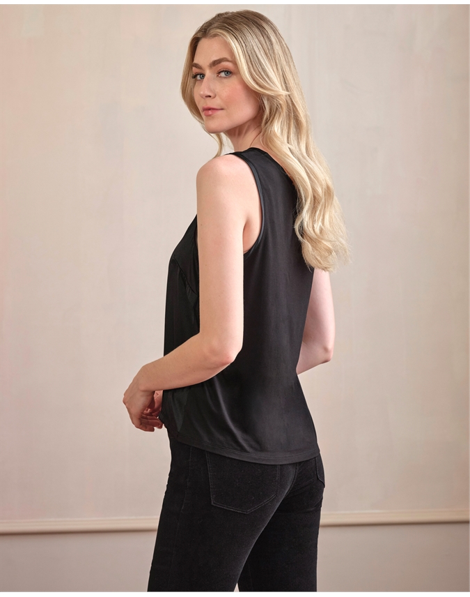 Silk Front Jersey Vest