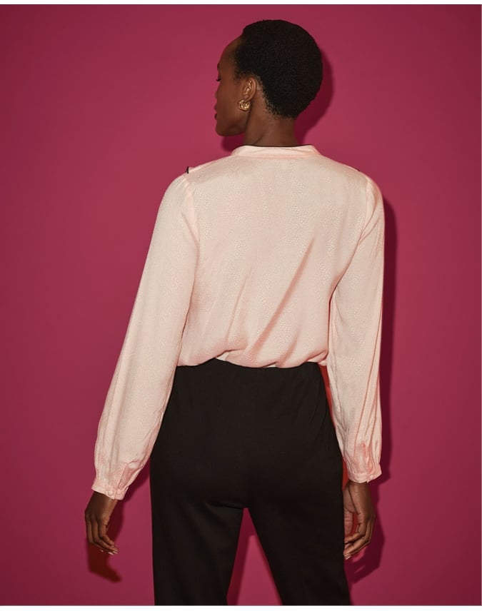 Contrast Piping Frill Shirt