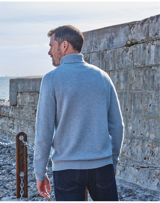 Mens Lambswool Turtle Neck Sweater