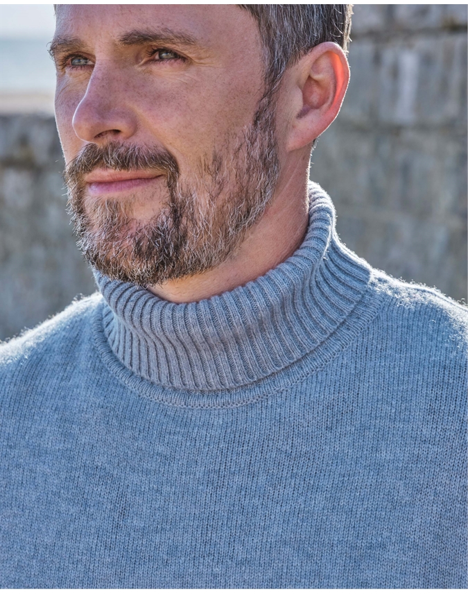 Mens Lambswool Turtle Neck Sweater