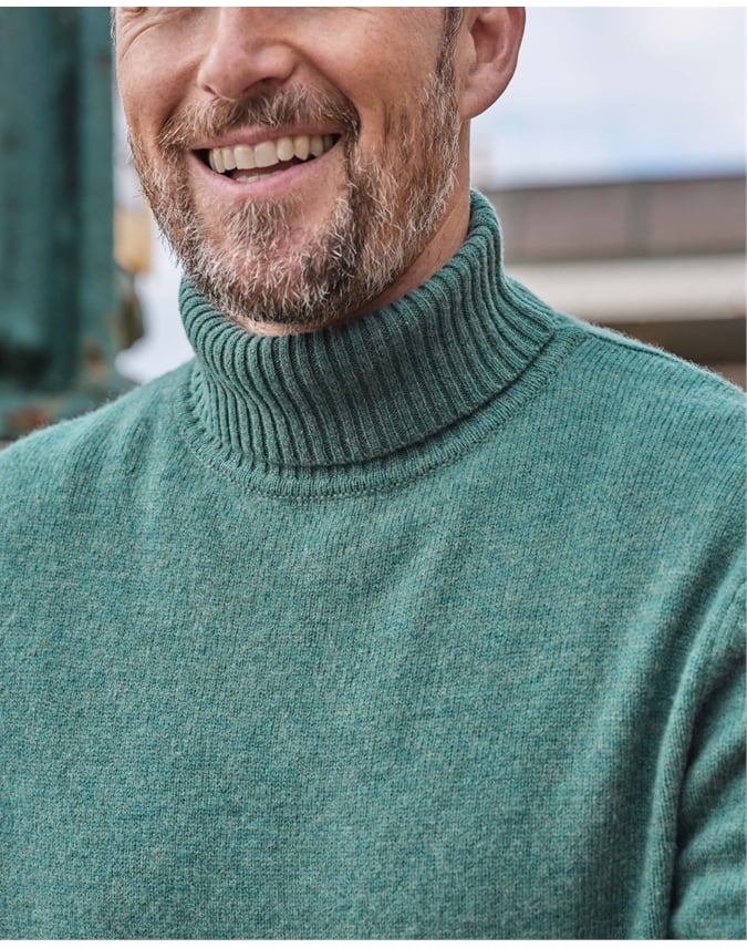 Mens Lambswool Turtle Neck Sweater