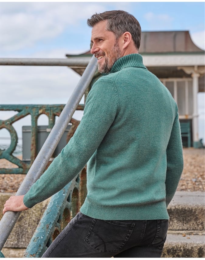 Mens Lambswool Turtle Neck Sweater