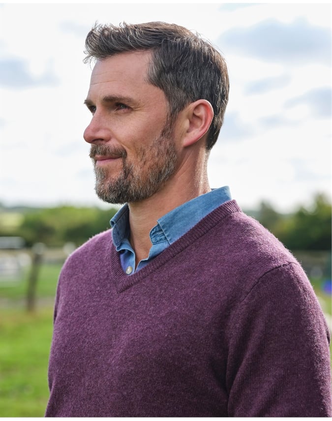 Mens Lambswool V Neck Sweater